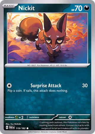 Nickit 119/182 Pokemon card