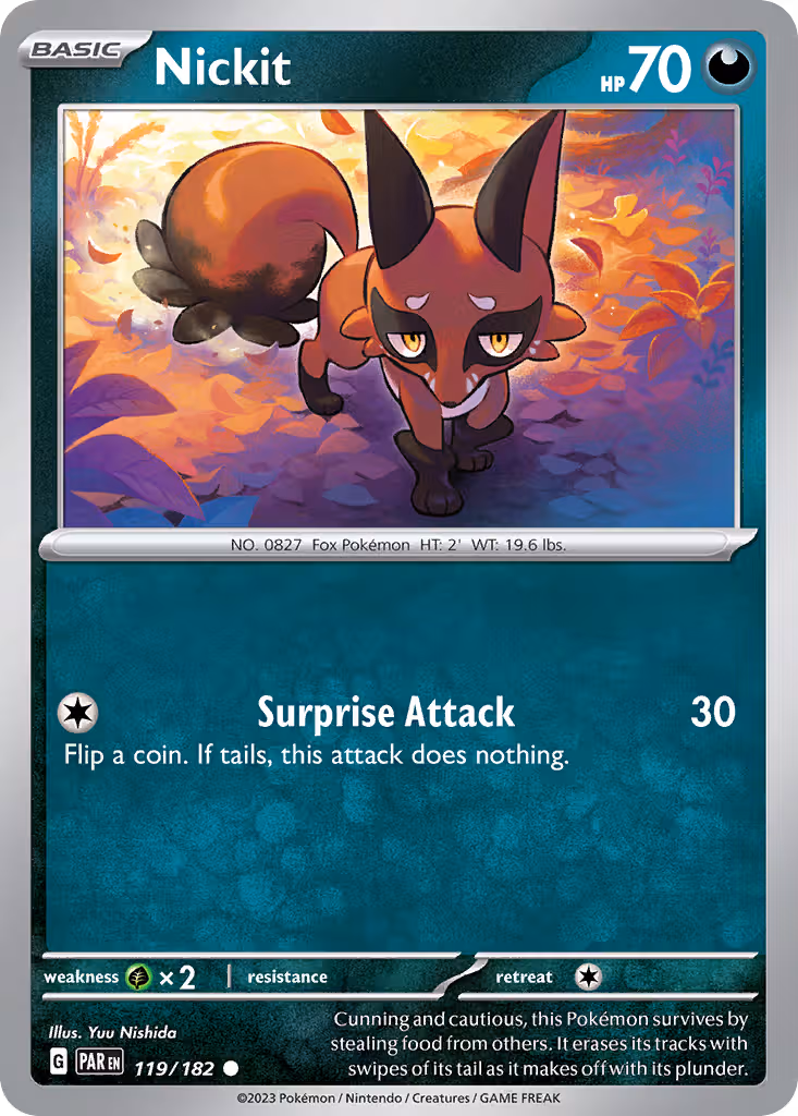 Nickit 119/182 Pokemon card