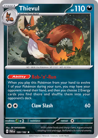 Thievul 120/182 Pokemon card