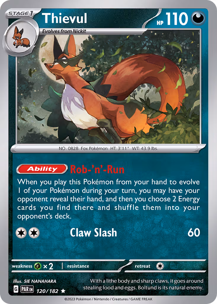 Thievul 120/182 Pokemon card