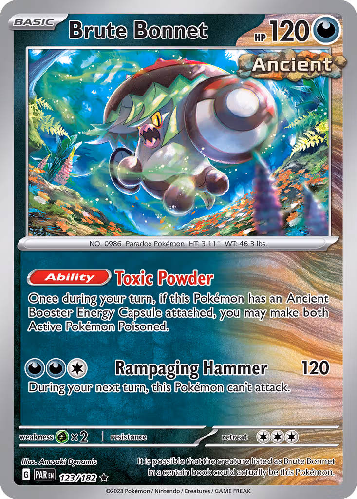 Brute Bonnet 123/182 Pokemon card