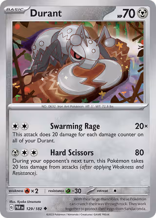 Durant 129/182 Pokemon card