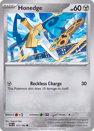 Honedge 131/182 Pokemon card