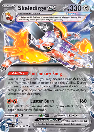Skeledirge ex 137/182 Pokemon card