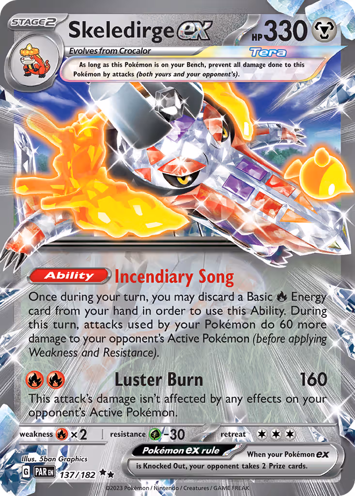 Skeledirge ex 137/182 Pokemon card