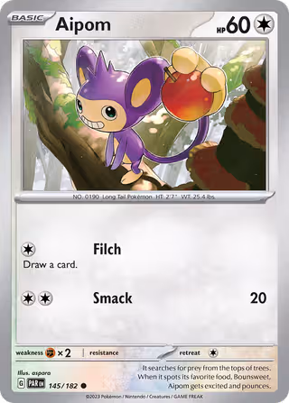 Aipom 145/182 Pokemon card