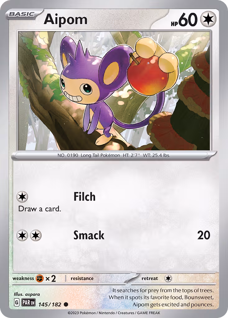 Aipom 145/182 Pokemon card