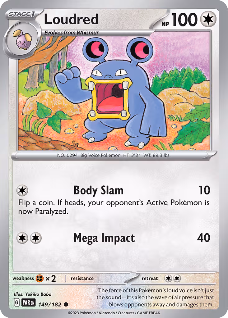 Loudred 149/182 Pokemon card