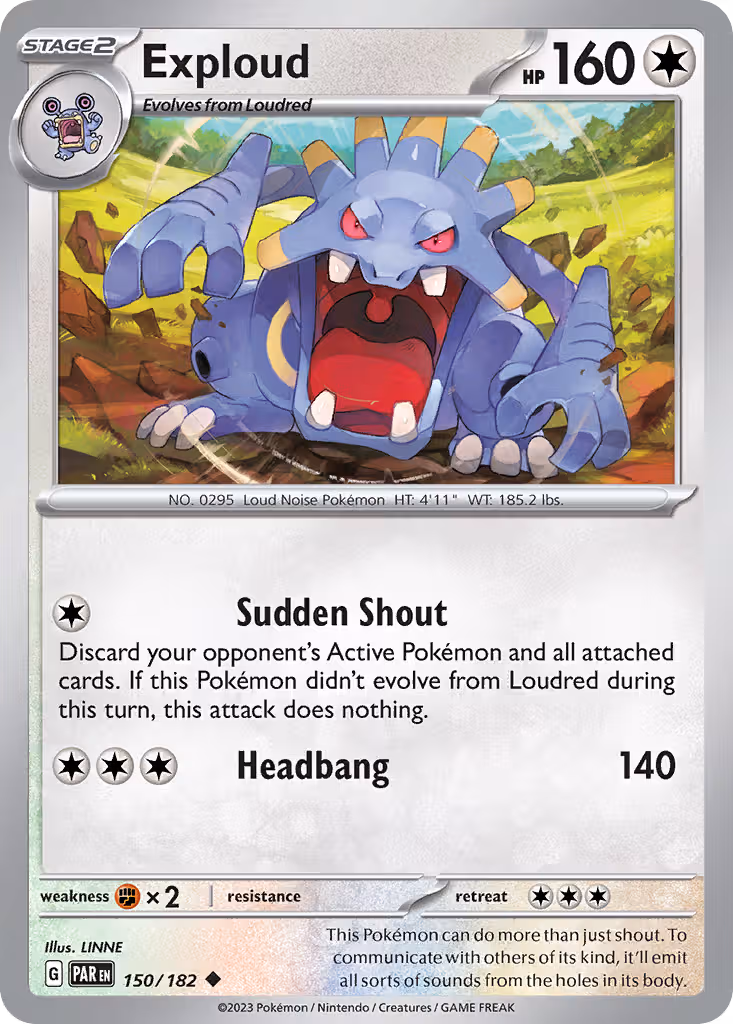 Exploud 150/182 Pokemon card