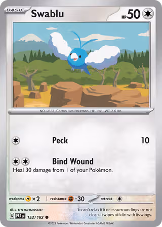 Swablu 152/182 Pokemon card