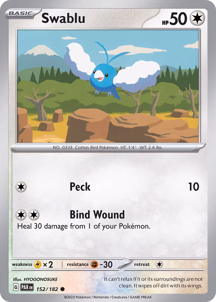 Swablu 152/182 Pokemon card