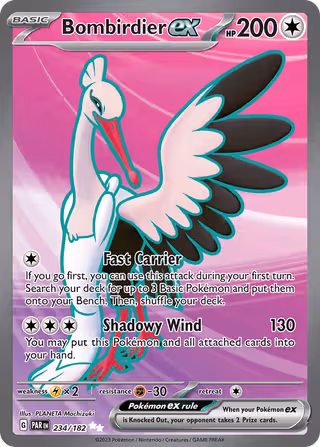 Bombirdier ex 234/182 Pokemon card
