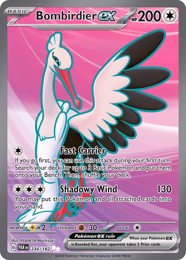 Bombirdier ex 234/182 Pokemon card