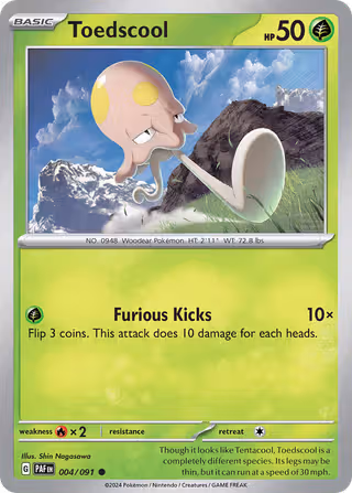Toedscool 4/91 Pokemon card