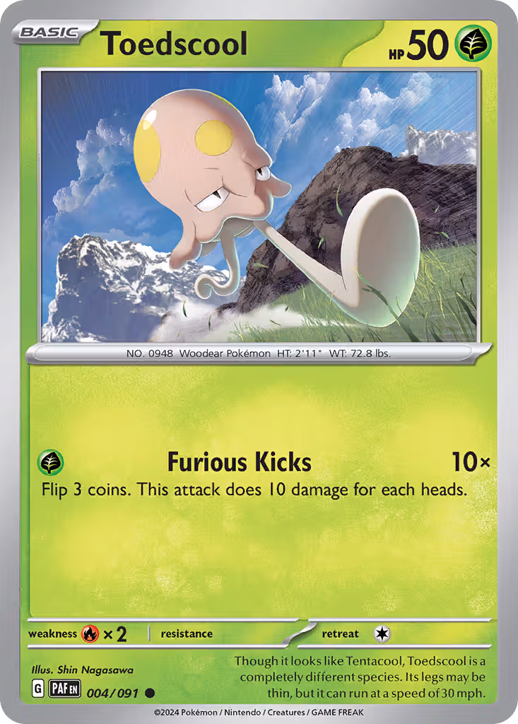 Toedscool 4/91 Pokemon card