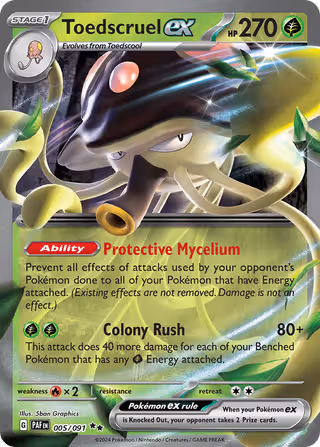 Toedscruel ex 5/91 Pokemon card