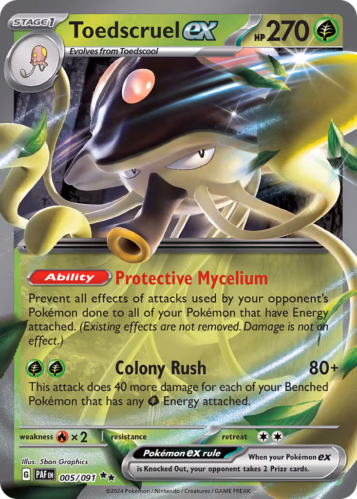 Toedscruel ex 5/91 Pokemon card