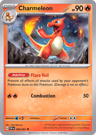 Charmeleon 8/91 Pokemon card