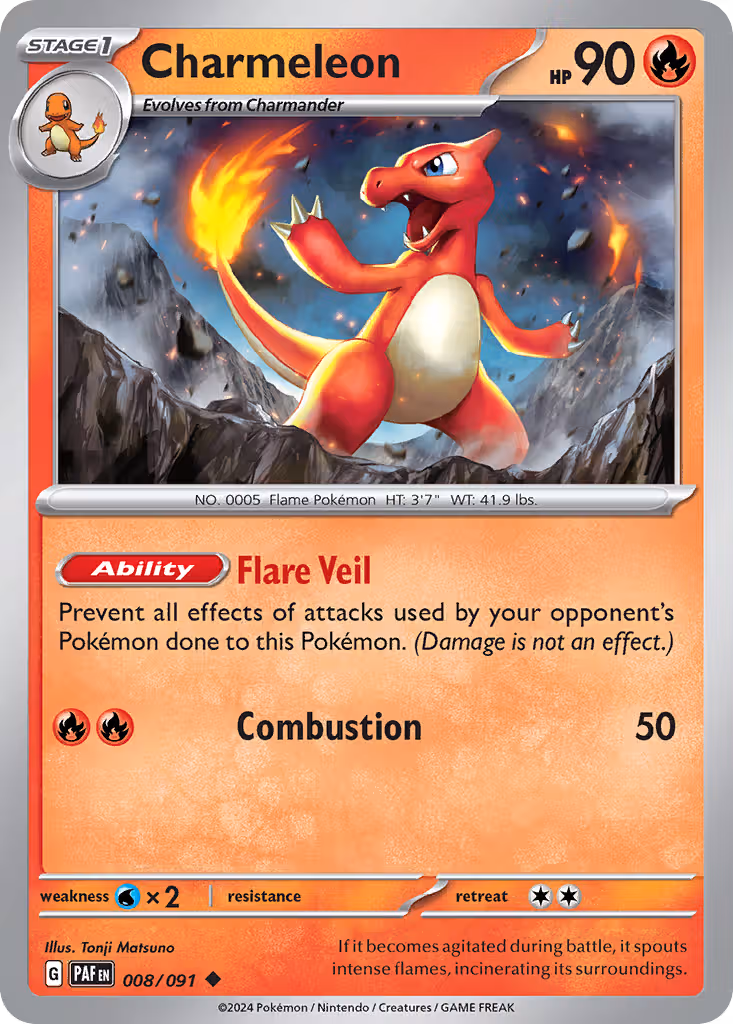 Charmeleon 8/91 Pokemon card
