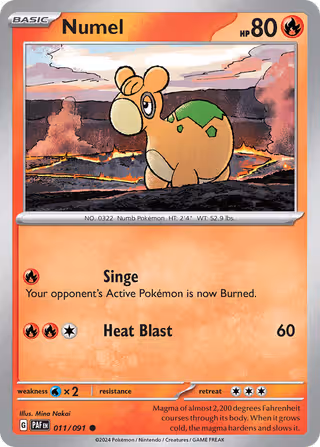Numel 11/91 Pokemon card