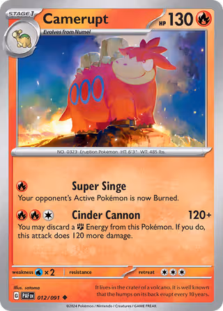 Camerupt 12/91 Pokemon card