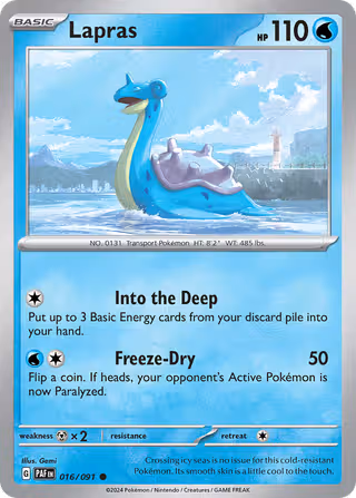 Lapras 16/91 Pokemon card