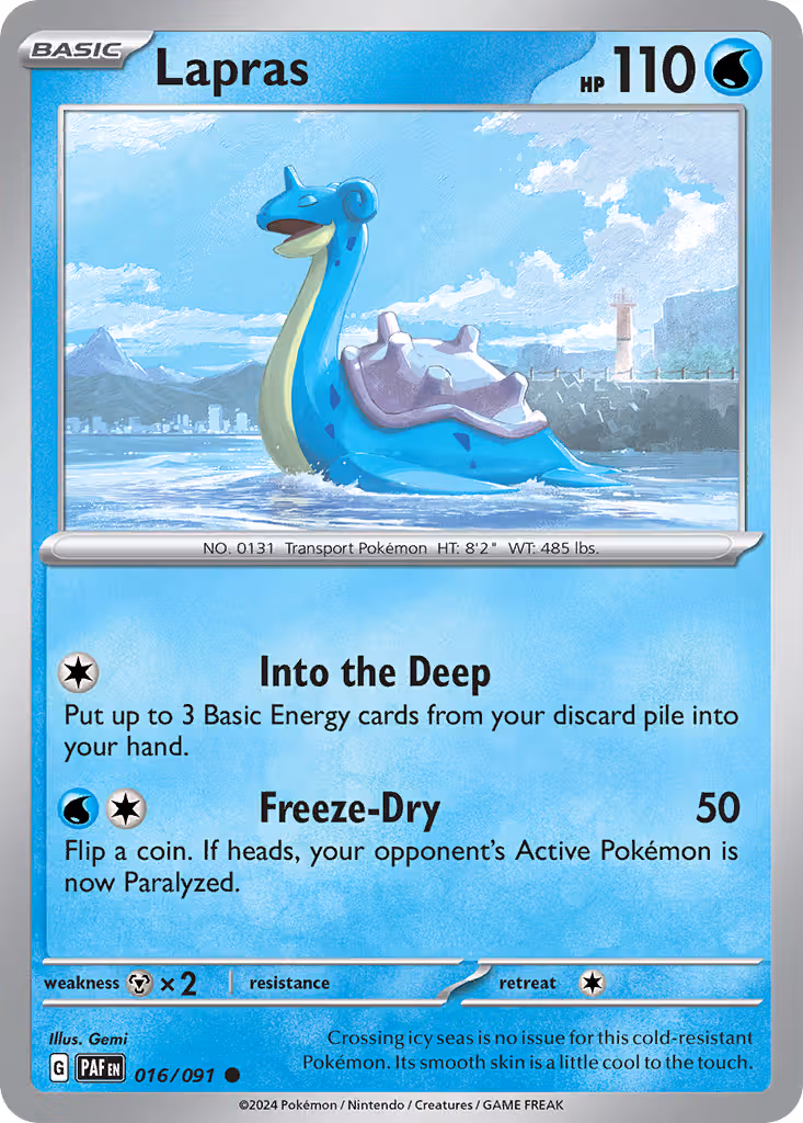 Lapras 16/91 Pokemon card