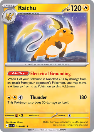 Raichu 19/91 Pokemon card