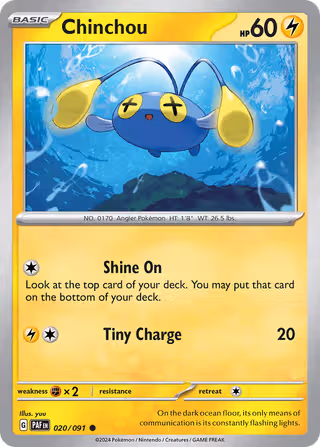 Chinchou 20/91 Pokemon card