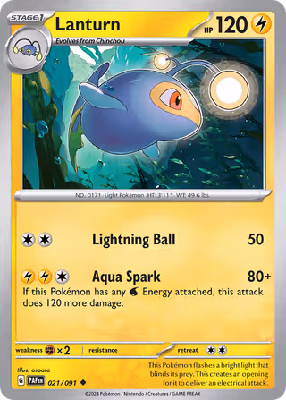Lanturn 21/91 Pokemon card