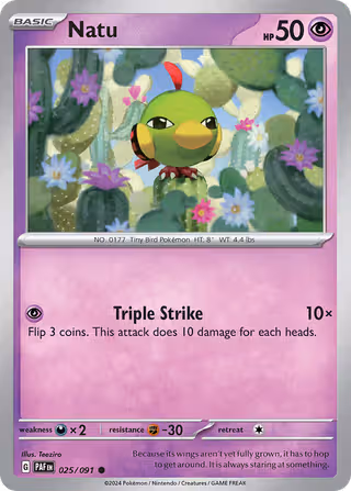 Natu 25/91 Pokemon card