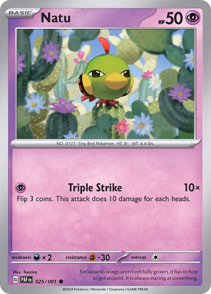 Natu 25/91 Pokemon card