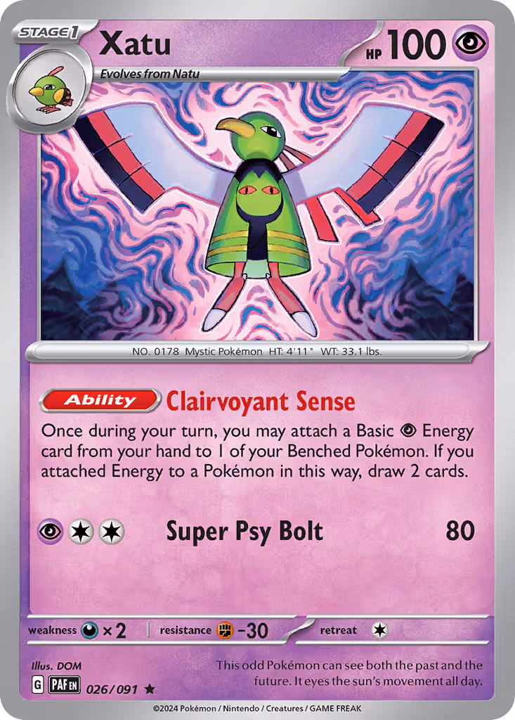 Xatu 26/91 Pokemon card