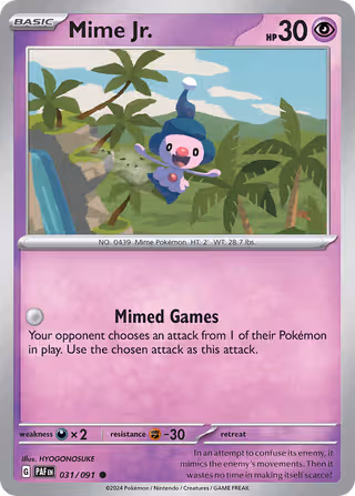 Mime Jr. 31/91 Pokemon card