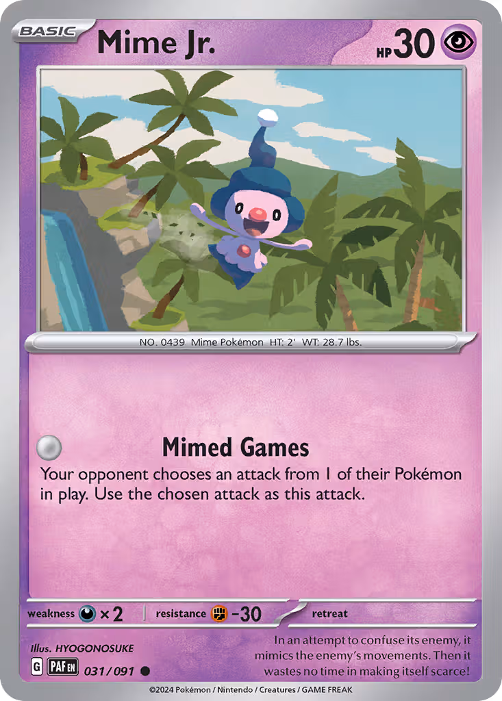 Mime Jr. 31/91 Pokemon card