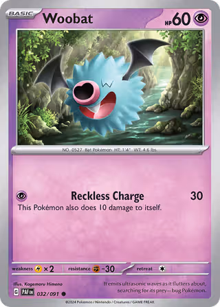 Woobat 32/91 Pokemon card