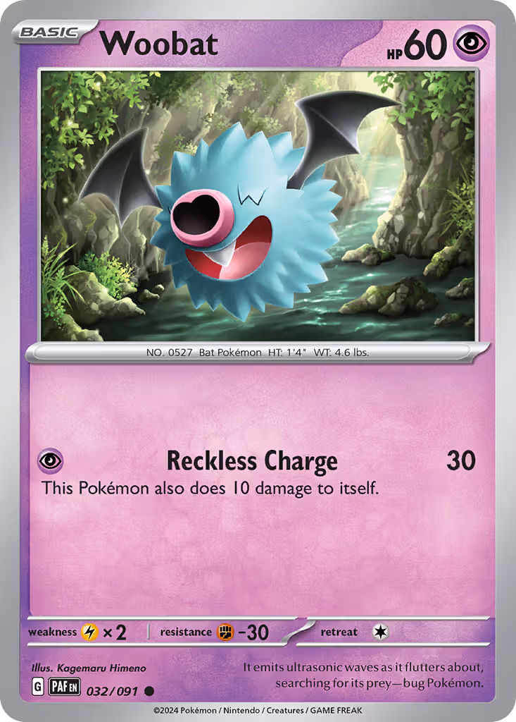 Woobat 32/91 Pokemon card