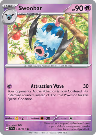 Swoobat 33/91 Pokemon card