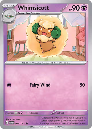 Whimsicott 35/91 Pokemon card