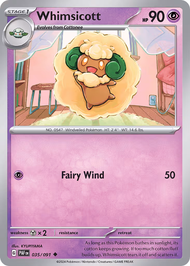 Whimsicott 35/91 Pokemon card