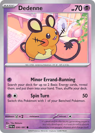 Dedenne 36/91 Pokemon card
