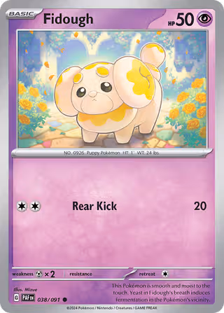 Fidough 38/91 Pokemon card