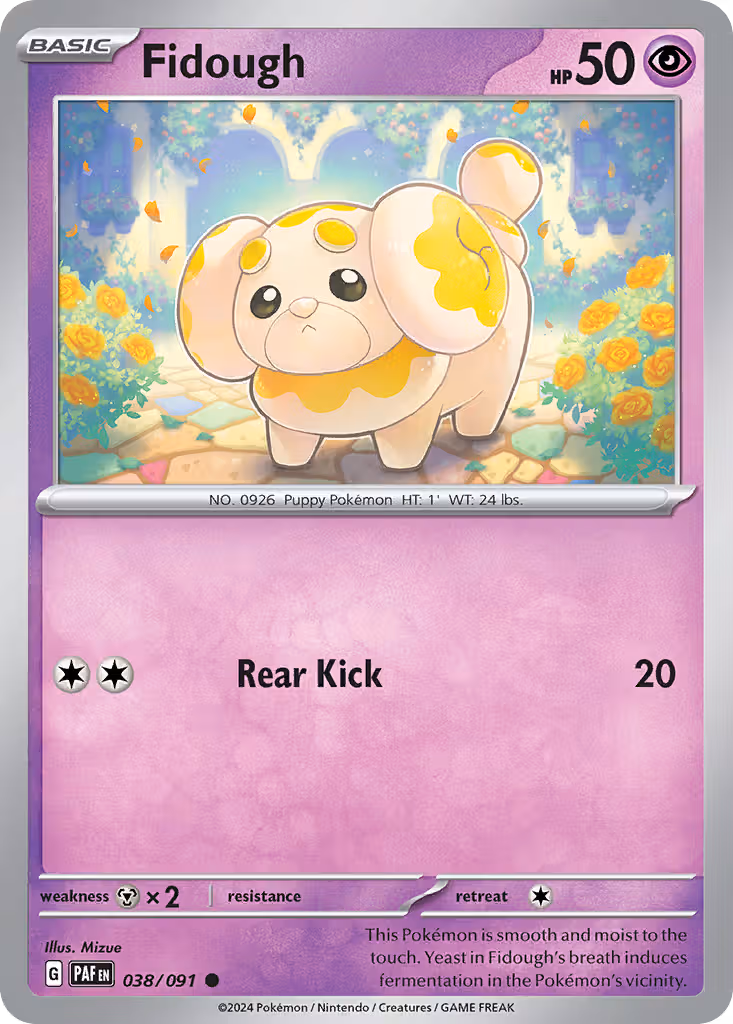 Fidough 38/91 Pokemon card