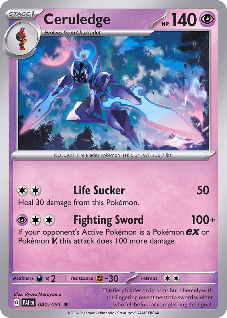 Ceruledge 40/91 Pokemon card