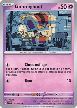 Gimmighoul 44/91 Pokemon card