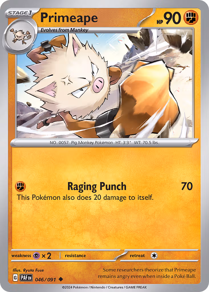 Primeape 46/91 Pokemon card
