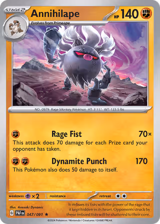 Annihilape 47/91 Pokemon card