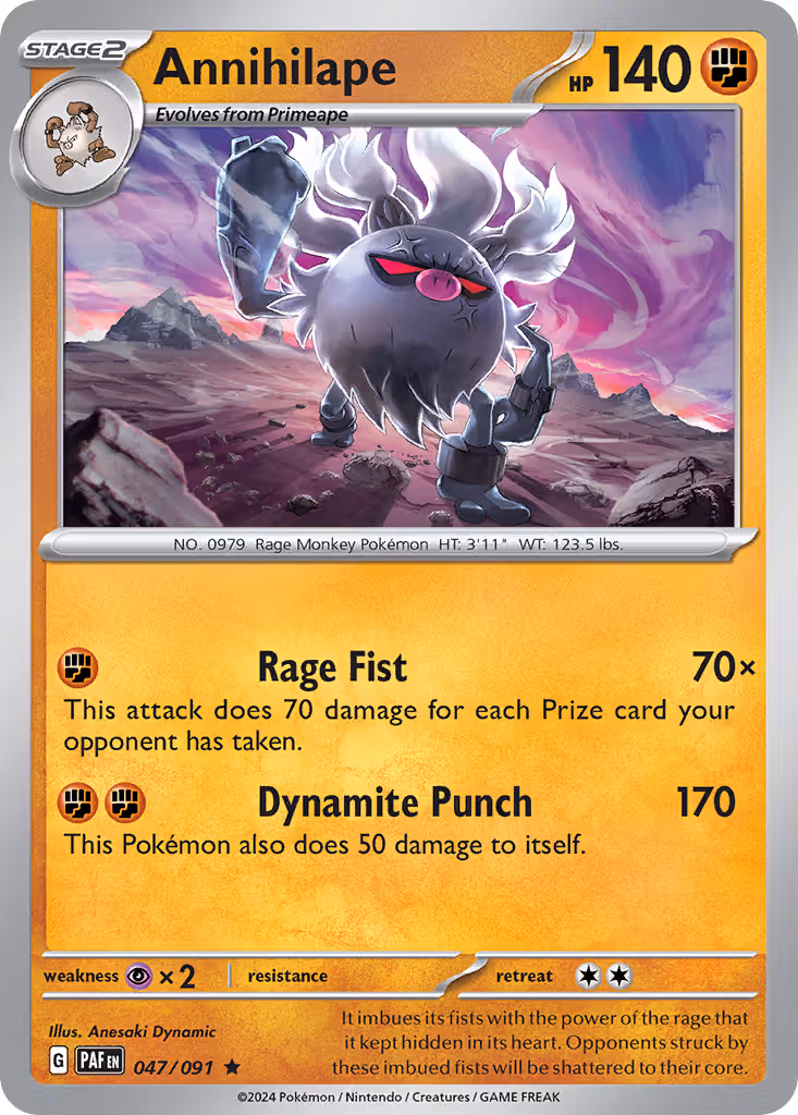 Annihilape 47/91 Pokemon card