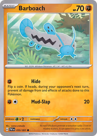 Barboach 50/91 Pokemon card
