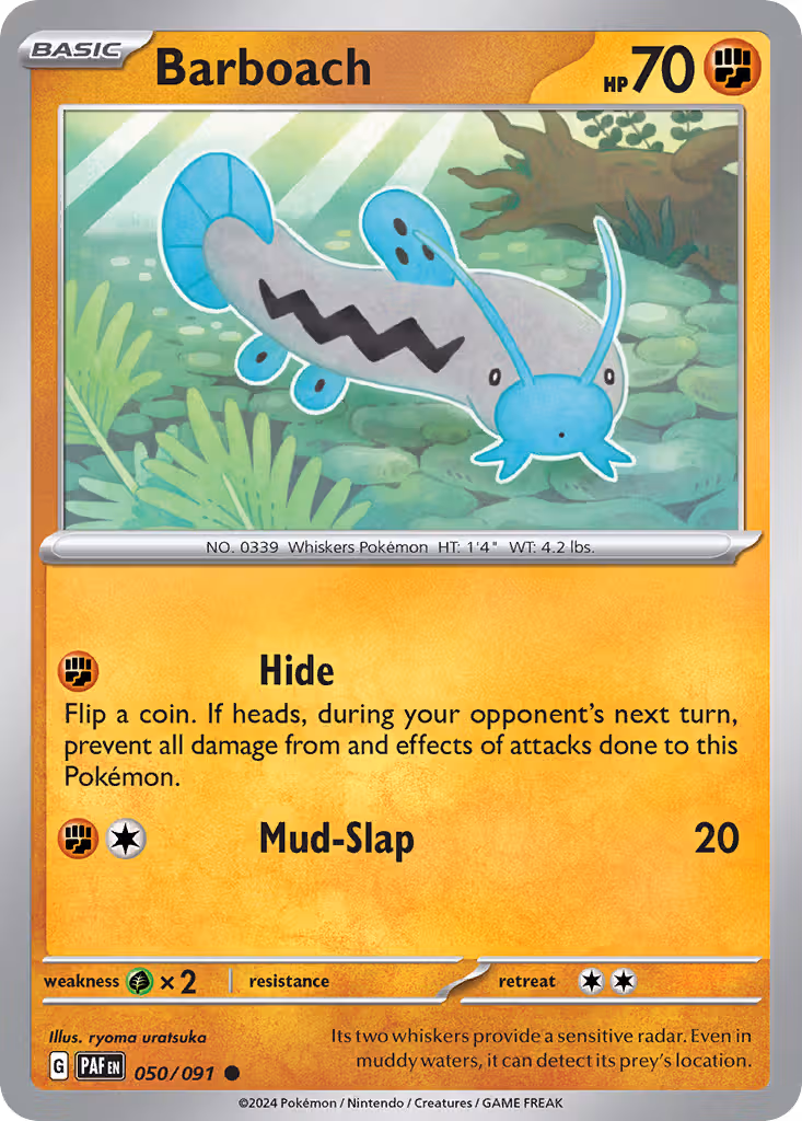 Barboach 50/91 Pokemon card